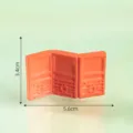 Miniature orange resin folding screen ornament, DIY micro landscape decor, size 5.6x3.4cm - 20# Screen