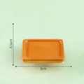 Miniature orange resin tray accessory, cute DIY micro-landscape food play decorative part. - 21# Plate
