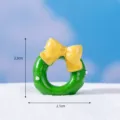 Miniatur Weihnachts-Kranz Ornament mit gelber Schleife, süße Mikro Landschaft Schnee Deko - 2827 Weihnachts-Donut-Grün / Weihnachtsserie