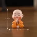 Mini figurine de moine en résine, robe orange, adorable déco de table de thé zen SKU. - Méditation n° 2