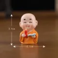 Jolie figurine de petit moine miniature ornement pour tableau de bord table de thé zen 3.4cm - N° 4 lecture