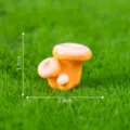 Miniature resin mushroom figurine, orange color variant, moss micro landscape garden decor. - Pine Mushroom No. 2