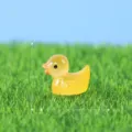 Miniature yellow resin duck figurine for micro landscape garden decor and cute DIY accessories. - Yellow