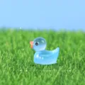 Miniature blue resin duck figurine for moss micro landscape DIY fairy garden decor. - Blue