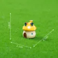Miniature resin mushroom house ornament for moss micro landscape desktop decoration fairy garden props - S / Yellow