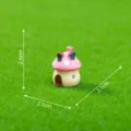 Miniature mushroom house resin ornament for moss landscape and garden decoration SKU. - S / Pink
