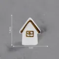 Miniature white house figurine with gold roof micro landscape DIY decor 1.4x1cm ornament - 13# Antique Gold House