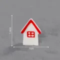 Miniature white red roof house resin DIY micro landscape Christmas ornament 1.4x1cm - 14# Red House