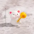 Mini figurine souris blanche, ornement zodiaque en résine pour décor de maison de poupée - 1# Souris
