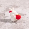 Miniature resin rabbit figurine with red lantern ornament micro landscape DIY dollhouse decor - 5# Rabbit