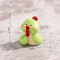 Cute mini snake figurine resin zodiac ornament green color with red fruit for desktop decor - 7# Snake