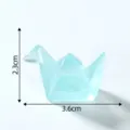 Mini luminous origami crane resin ornament light blue cute DIY desktop decor 3.6cm - Blue