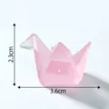 Pink crystal origami crane mini ornament desktop DIY decoration cute micro landscape figure - Pink