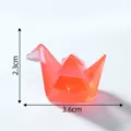 Mini translucent orange origami crane figurine, cute micro landscape DIY craft decor. - Red