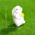 Mini weisser Hase Harz Figur Mikrolandschaft Gartenarbeit DIY dekoratives Ornament Zubehoer - Kaninchen
