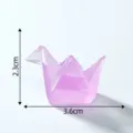 Mini luminous origami crane resin figurine variant, perfect for cute DIY micro landscape desktop decor. - Purple