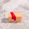Miniature resin box ornament with red ribbon for dollhouse DIY micro landscape decor. Size: 2.3cm x 1.1cm. - No. 14 Table Stand