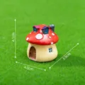 Miniature mushroom house resin figurine moss landscape garden decor ornament 4cm - L / Red