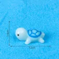 Kleine Harz Meeresschildkröte Figur für Mikro Landschaft DIY Terrarium 3.2x1.4cm - L / Blau / Bemalt