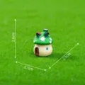 Miniature green mushroom house resin ornament for moss micro landscape DIY garden decoration. - S / Green