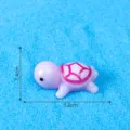 Kleine Harz Schildkröte Miniatur Mikro Landschaft Ornament Mikroökosystem Flasche DIY Deko - L / Helllila / Bemalt