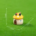 Miniature yellow mushroom house ornament for moss micro landscape and desktop fairy garden decor. - M / Yellow