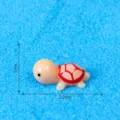 Kleine Harz Meeresschildkröte Figur für Mikro-Landschaft und Aquarium Dekoration 2,2 cm. - S / Orange / Bemalt