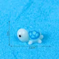 Kleine blaue Kunstharz Meeresschildkröte Figur für Moos Mikrolandschaft Ökoflasche DIY Dekor. - S / Blau / Bemalt