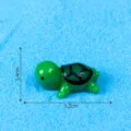 Miniatur grüne Meeresschildkröte Figur für Moos Mikrolandschaft DIY Terrarium Aquarium Dekor. - L / Dunkelgrün / Bemalt