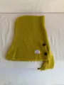 Knitted balaclava hood scarf for women, warm wool winter hat and neck warmer set. - Yellow