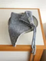Femme foulard triangulaire en tricot automne hiver chaud echarpe bleu blanc carre mode - Bleu clair