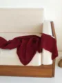 Oversized knitted wool triangular scarf hollow warm winter shawl for women elegant daily wear - Red