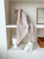 Herbst Winter einfarbig 100% Wolle Dreieckschal warme koreanische Kopftuch Damen - Gebrochenes Weiß