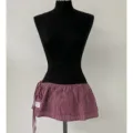Rood-witte ruit wikkelrok, trendy Koreaanse mode mini halve rok, veelzijdige decoratieve laagjesrok. - 80x20cm-E110P / Rood