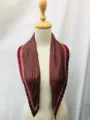 Korean style pleated small square scarf retro geometric printed silk neckerchief women - 5