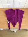 Purple knit wool triangular scarf, winter warm shawl wrap, elegant cozy fashion accessory. - Rose Red