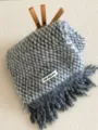 Korean soft polka-dot tassel scarf winter warm cozy shawl for women aesthetic daily wear. - Gray