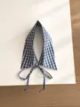 Blau-weißer karierter abnehmbarer Kragen, koreanischer Stil für Pullover und Hemden. - Blau-Weißes Gingham