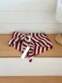 Rot-weiss gestreifter 100% Wolle Dreieckschal Modischer Strick Halstuch Kopftuch Accessoire - 115x38cm / Rot