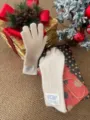 Gemütliche Winter Wolle Strickhandschuhe für Damen, stilvolle Touchscreen warme Handschuhe. - Elfenbein