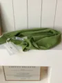 Bufanda triangular de lana pura de punto verde accesorio de moda cálido de invierno - Verde Hierba