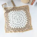 Vintage Paisley Zijden Sjaal Dames Chic Vierkante Halsdoek Retro Haar Bandana - Khaki