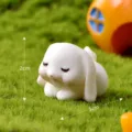 Cute mini white rabbit resin figurine, micro landscape gardening ornament, 3cm size SKU. - No. 11 Lying Rabbit