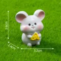 Figurine miniature de souris en résine avec fromage pour décoration de jardin paysager - Série couleur des signes du zodiaque chinois / N° 1 Rat coloré