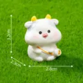 Cute resin cow figurine miniature landscape ornament desktop decor size 3.2x2.8cm - Chinese Zodiac Color Series / No. 2 Colorful Ox