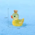 Luminous crown yellow duck resin figurine miniature micro landscape ornament for fish tank decor - Yellow Small
