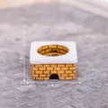 Miniatur Puppenhaus Küchenofen Modell, gelber Ziegel und weiße Platte Mikro Landschaft. - Nr. 1 Kochstelle