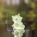 Luminous baby unicorn figurine micro landscape resin ornament desktop decoration 3.5x3cm - Green