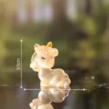 Miniature crystal resin unicorn figurine desktop ornament cute small animal decor 3.5cm - Orange