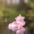 Cute pink crystal unicorn miniature figurine desktop decoration luminous toy ornament 2.9x4cm - Pink